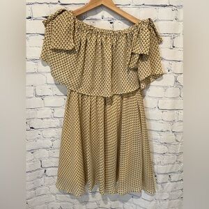 Cache Cache Yellow Off The Shoulder Boutique Dress Size Small